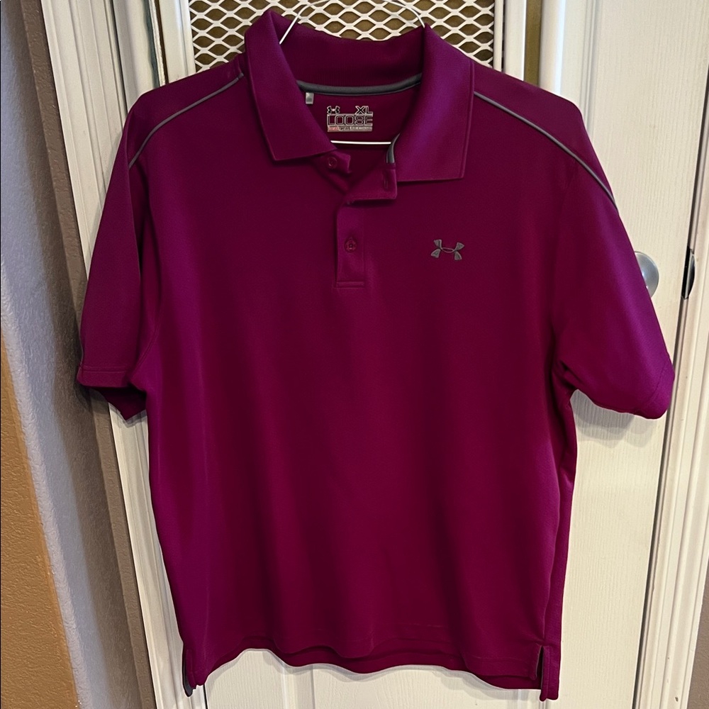 Under Armour Men's Polo Shirt in Deep Magenta